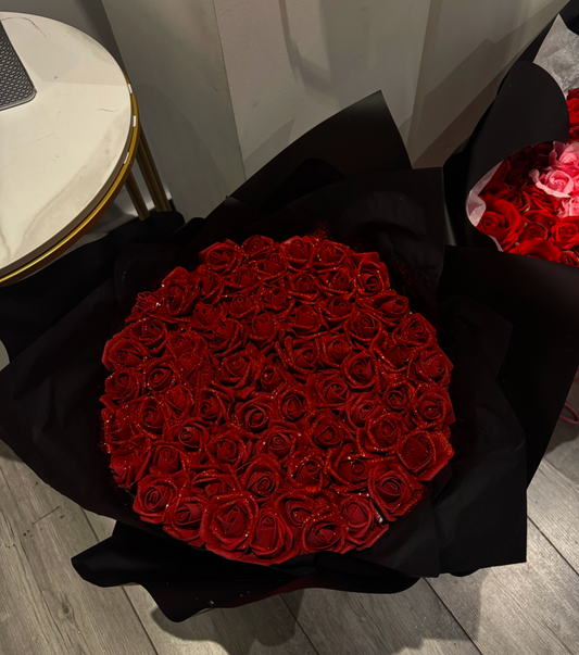 100 Glitter Red Foam Rosa